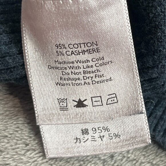 Eddie Bauer Sweater Mens Large Blue 1/4 Zip Mock Neck Cotton Cashmere Knit - Picture 4 of 9